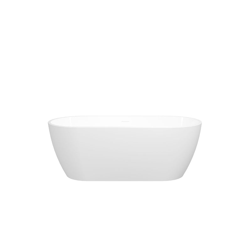 Acrylic Freestanding Soaking Bathtub With Integrated Slotted Overflow And Brushed Nickel Toe-Tap Drain, Cupc Certified