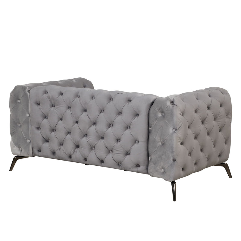 Velvet Upholstered Loveseat Sofa, Modern Loveseat Sofa With Button Tufted Back, 2 Person Loveseat Sofa Couch For Living Room, Bedroom, Or Small Space