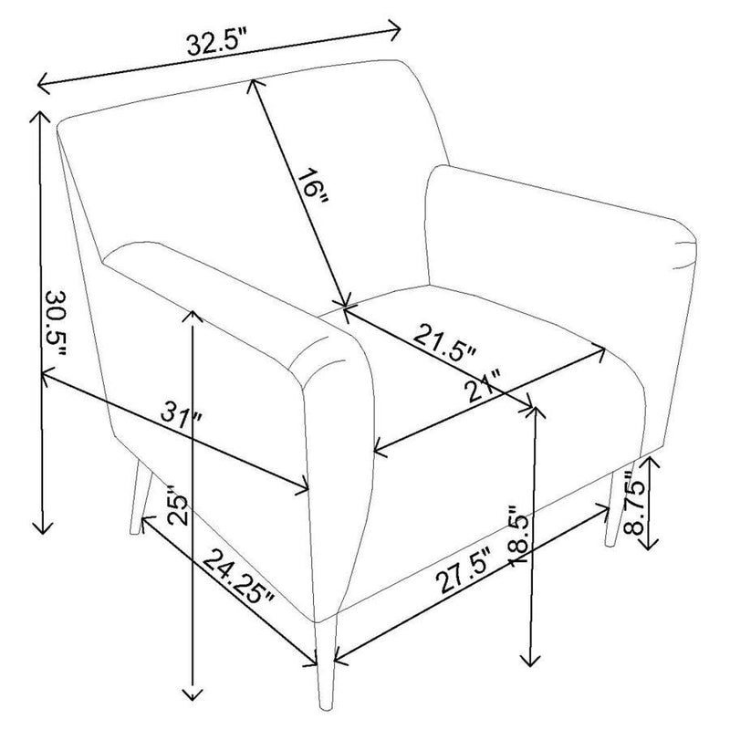 Darlene - Upholstered Tight Back Accent Chair