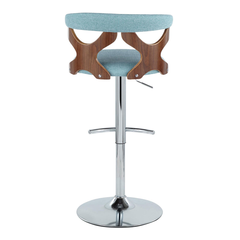 Gardenia - Mid Century Modern Adjustable Barstool With Swivel With Rounded T Footrest (Set of 2)