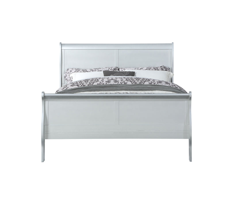 Louis Philippe - 5 Pieces Queen Bedroom Set - Platinum