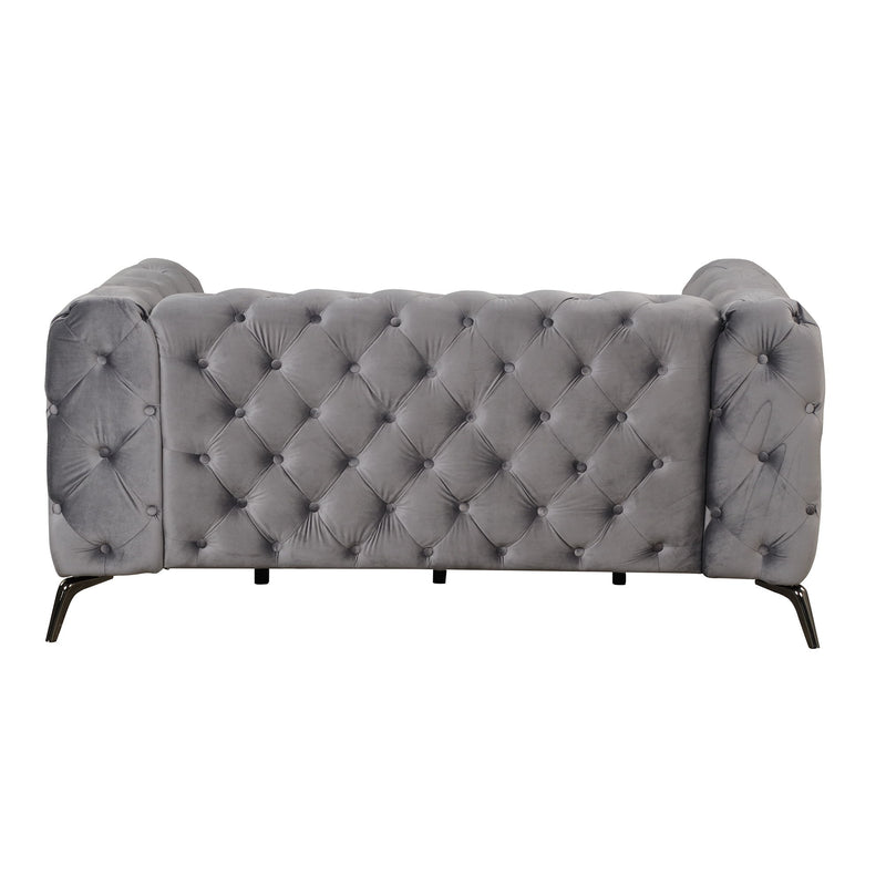 Velvet Upholstered Loveseat Sofa, Modern Loveseat Sofa With Button Tufted Back, 2 Person Loveseat Sofa Couch For Living Room, Bedroom, Or Small Space