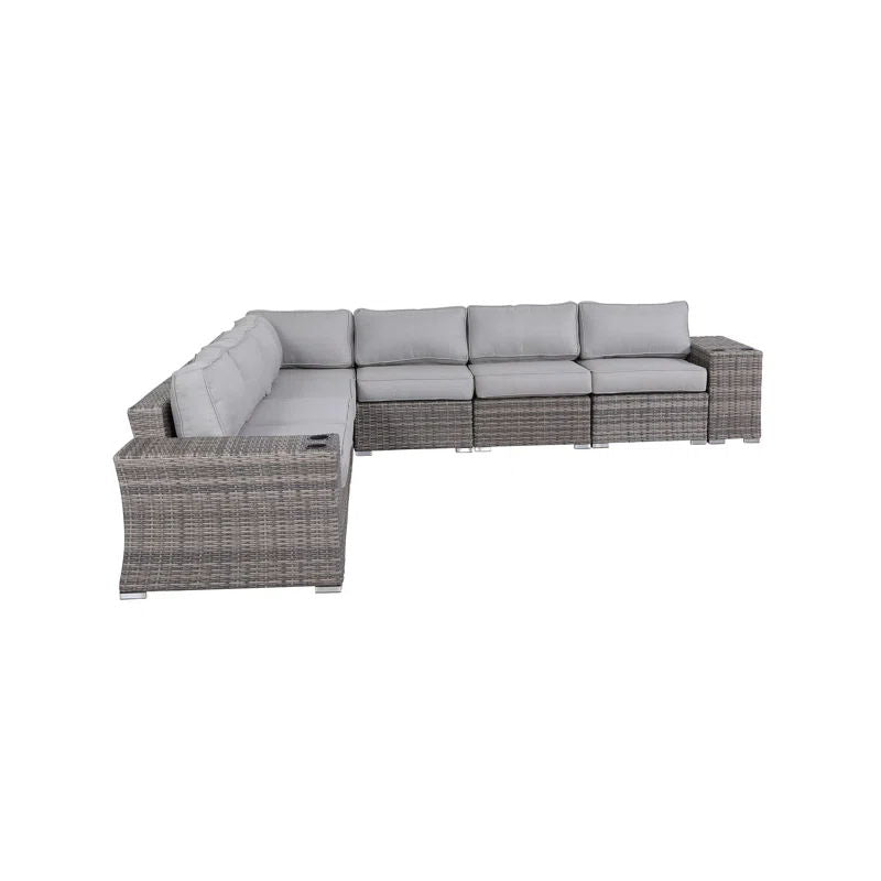 Rattan Sectional Sofa Set With Cushions