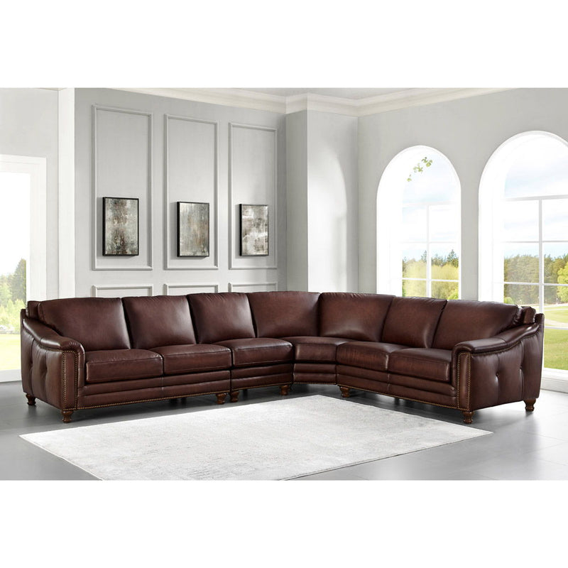 Belfast - Leather Sectional - Brown