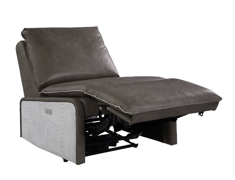 Metier - Power Motion Recliner - Gray / Aluminum