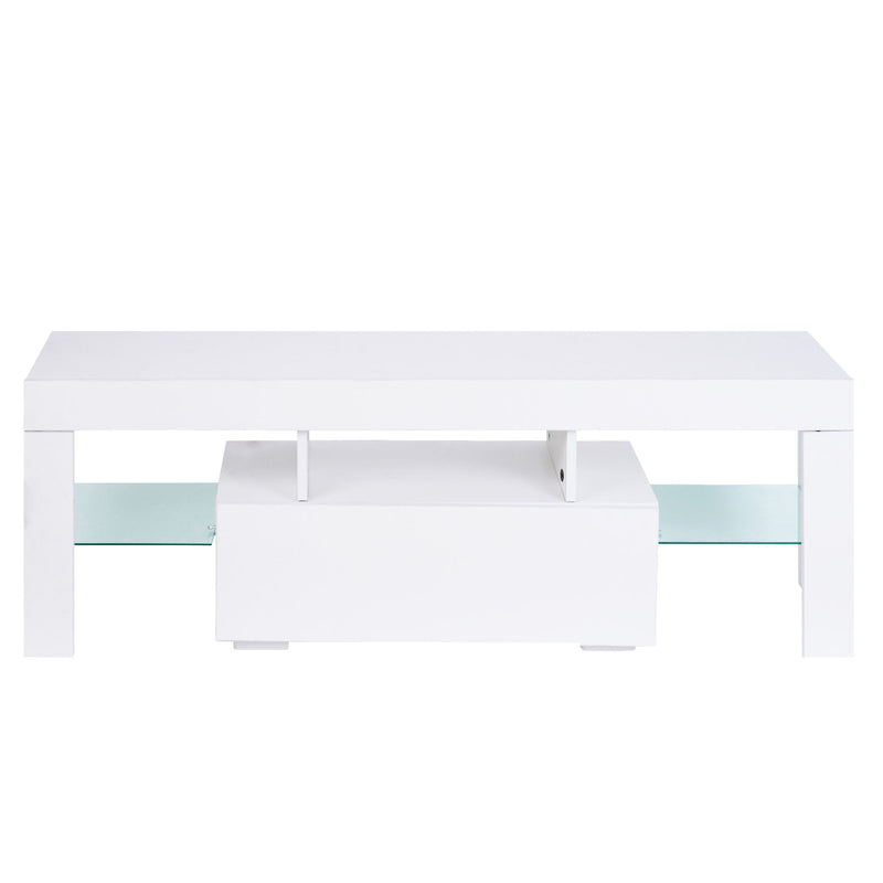 TV Stand With Storage 43" LED Modern TV Media Console Entertainment Center With Drawer TV Cabinet For Living Room Bedroom - White