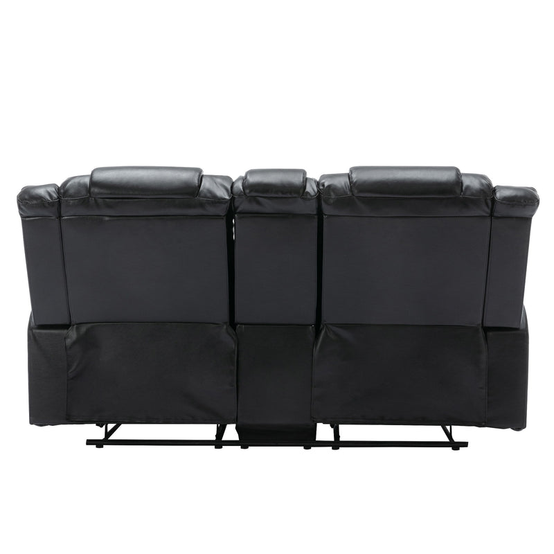 2 Seater Home Theater Recliner Manual Recliner Chair With A Storage Box And Two Cup Holders For Living Room