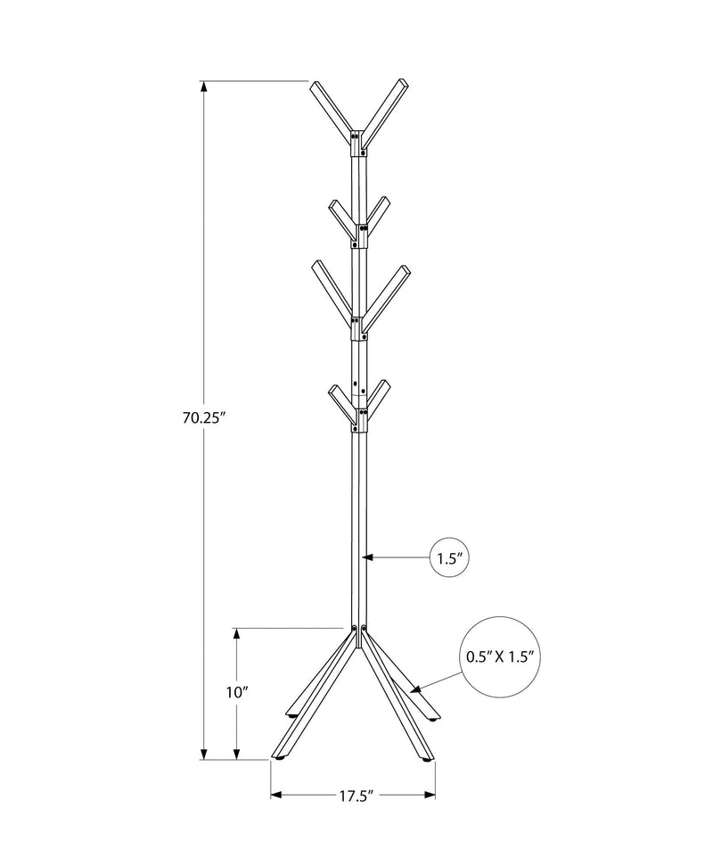 Coat Rack, Hall Tree, Free Standing, 8 Hooks, Entryway, Contemporary & Modern