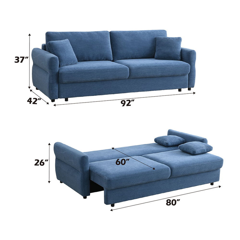 Haran - Sofa With Sleeper - Blue