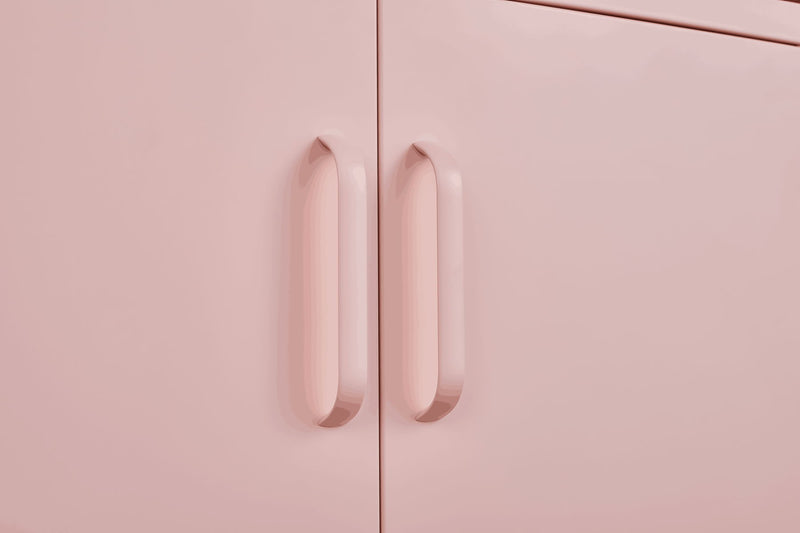 Pink Steel Double Door Cabinet With Handles, With Removable Dividers And Adjustable Height. Suitable For Living Room, Office, Bedroom, Study And Other Places - Pink