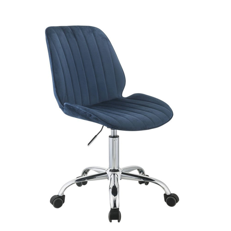 Muata - Office Chair - Twilight Blue Velvet & Chrome