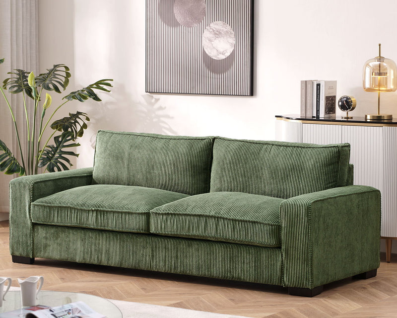 Luxe - Corduroy Sofa With Sleek Design, Spacious And Comfortable 3 Seater Couch