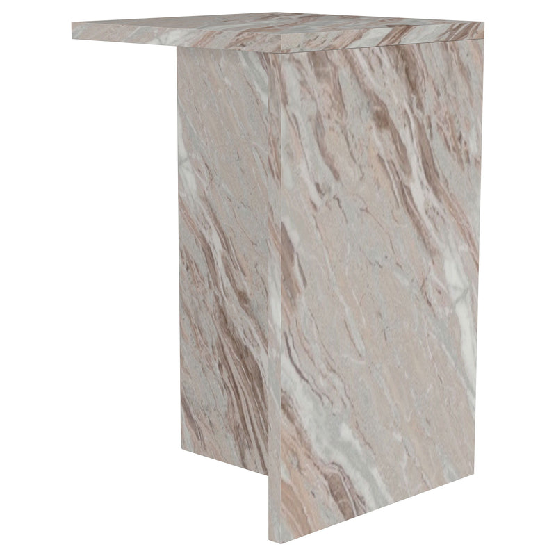 Bowdoin - Genuine Marble Accent Side Table - Gray