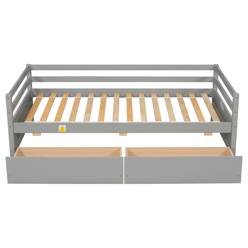 Daybed with two Storage Drawers ,Grey(New SKU:W504P148560)