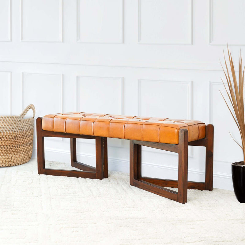 Riley - Bench - Brown / Rustic / Tan