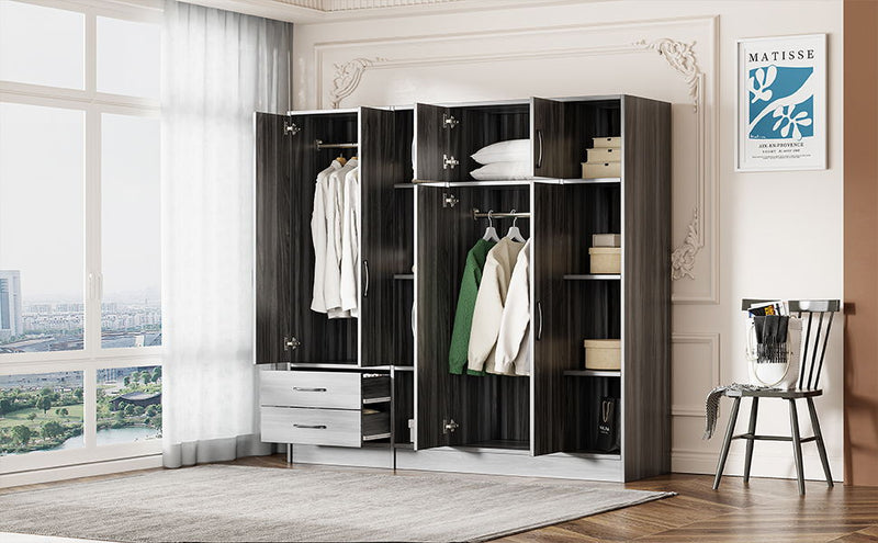 6 Door Wardrobe With Shelves And Drawers