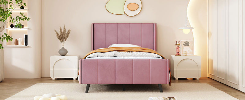 Upholstered Platform Bed Velvet