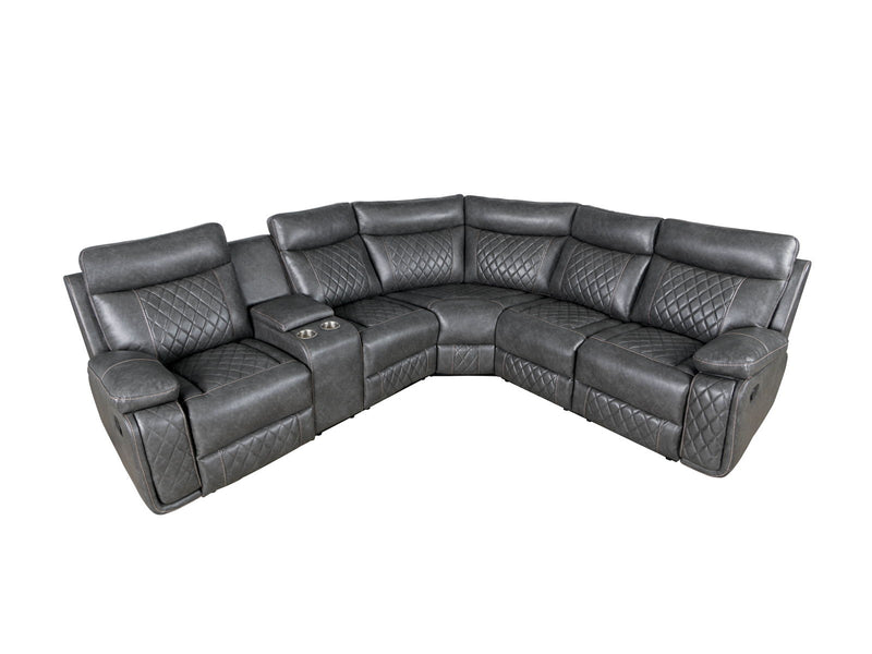 Home Theater Seating Manual Recliner With Cup Holder, Hide - Away Storage PU Reclining Sofa For Living Room, Home Theater