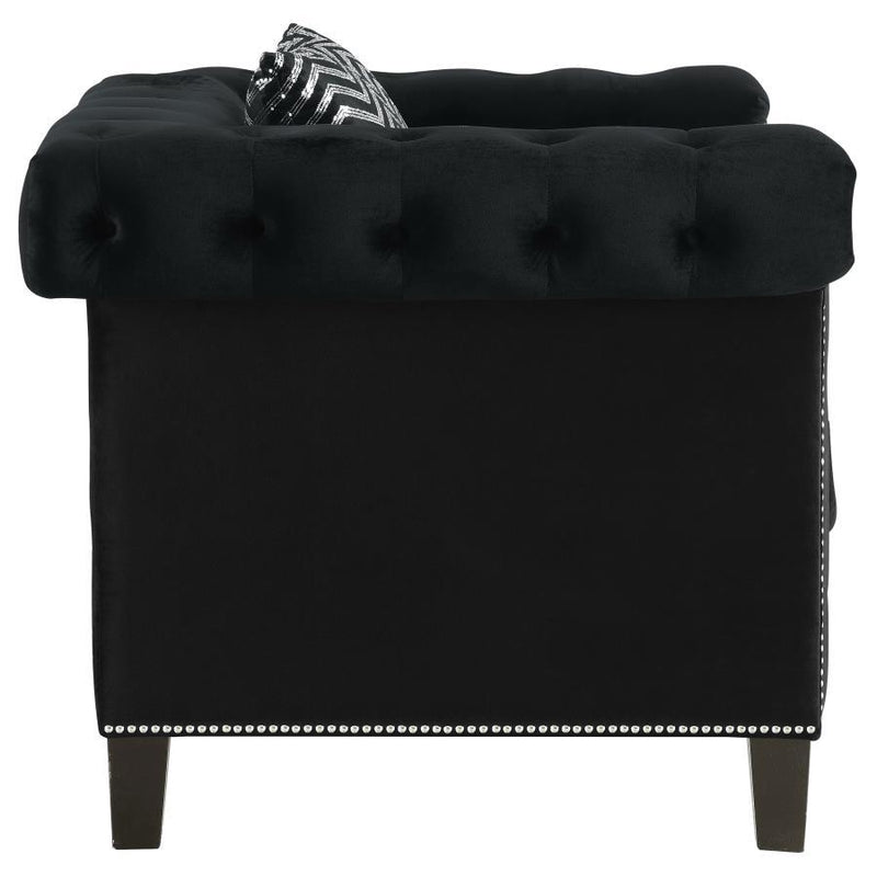 Reventlow - Upholstered Track Arm Accent Chair - Black