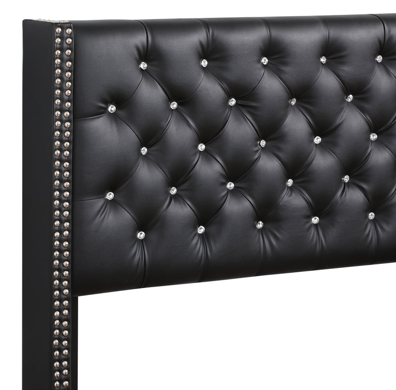 Julie - Upholstered Bed With Faux Diamonds