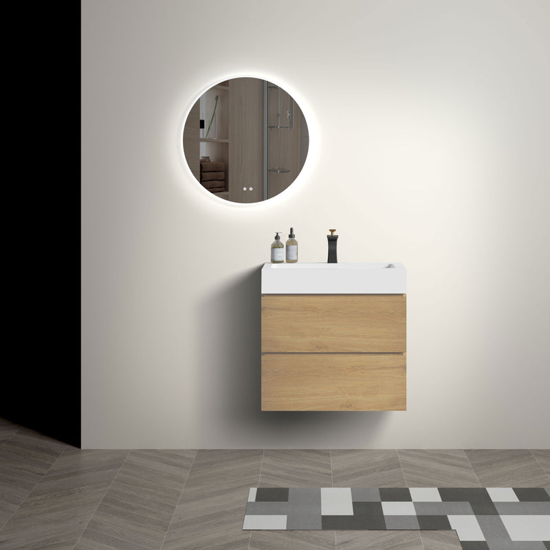 Alice - Bathroom Vanity With Sink, Large Storage Wall Mounted Floating Bathroom Vanity For Modern Bathroom