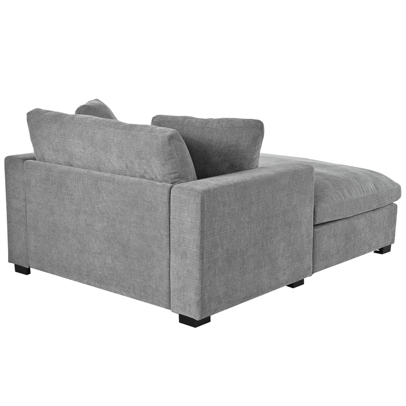 Oversized Chaise, Lounge Chair Classic Design, Soft Fabric, Durable Frame With Solid Wood Legs