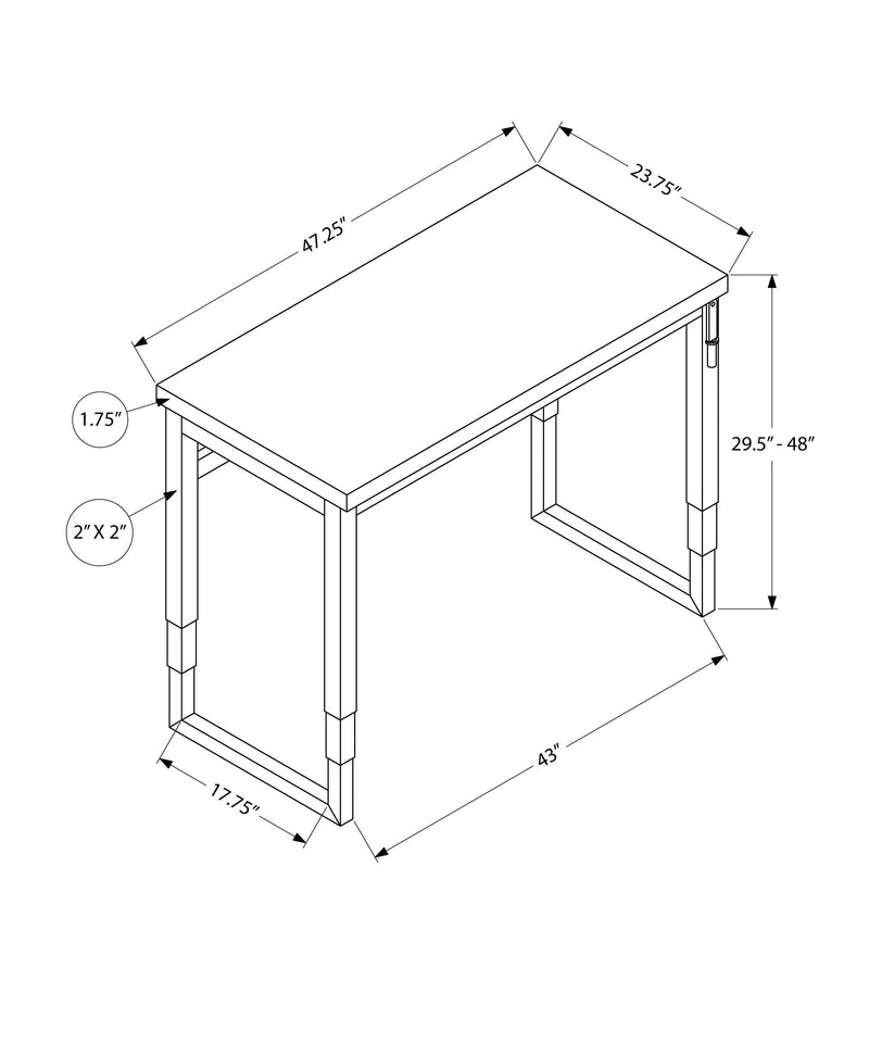 Computer Desk, Home Office, Standing, Adjustable, Laptop, Contemporary & Modern