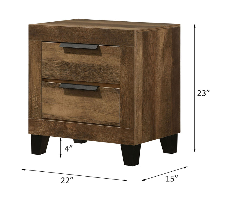 Morales - Nightstand - Rustic Oak Finish