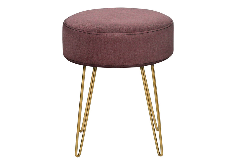 Ottoman, Pouf, Footrest, Foot Stool, Round Gold Metal Legs, Contemporary, Modern