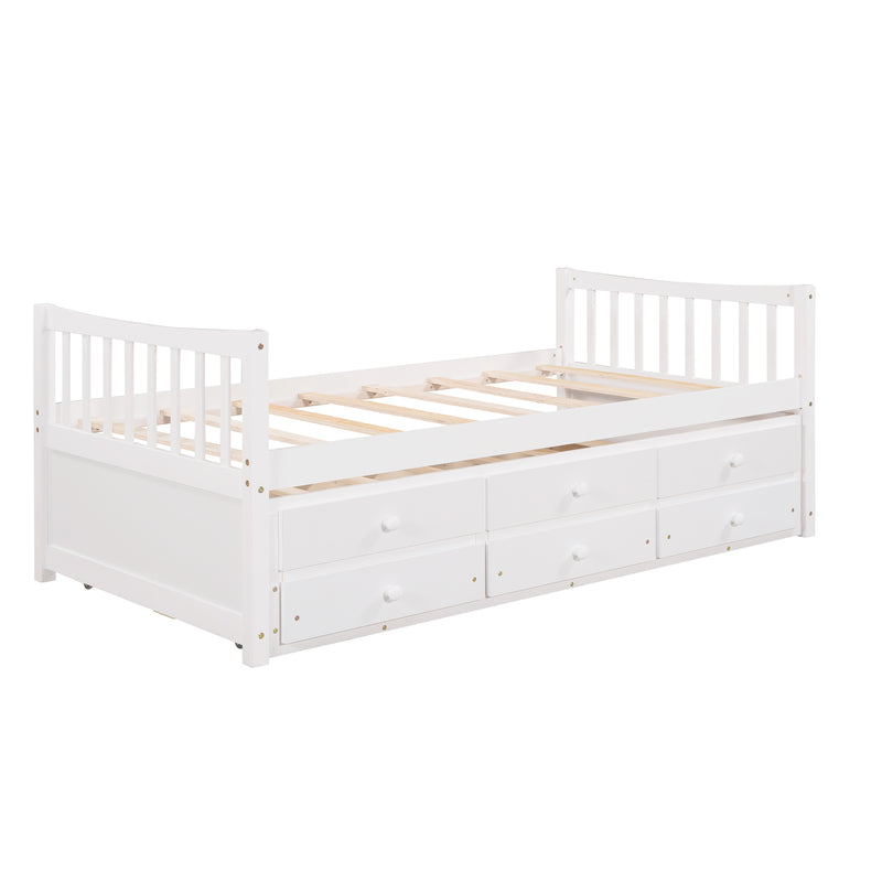 Daybed with Trundle and Drawers, Twin Size, White(OLD SKU: LP0000141KAA)