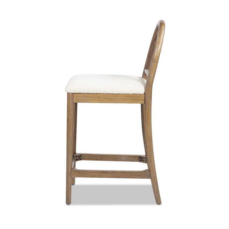 Leon - Arched Back & Upholstered Counter Stool (Set of 2) - Ivory White