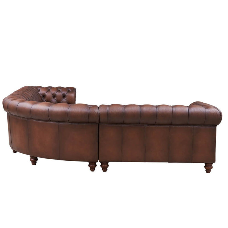 Alton Bay - Leather L-Shaped Convertible Sectional - Brown