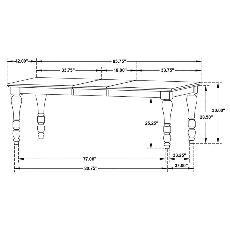 Madelyn - Extension Leaf Dining Table - Coastal White - Atlantic Fine Furniture Inc