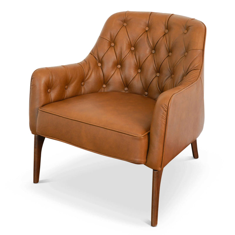 Joshua - Tufted Lounge Chair - Natural / Tan