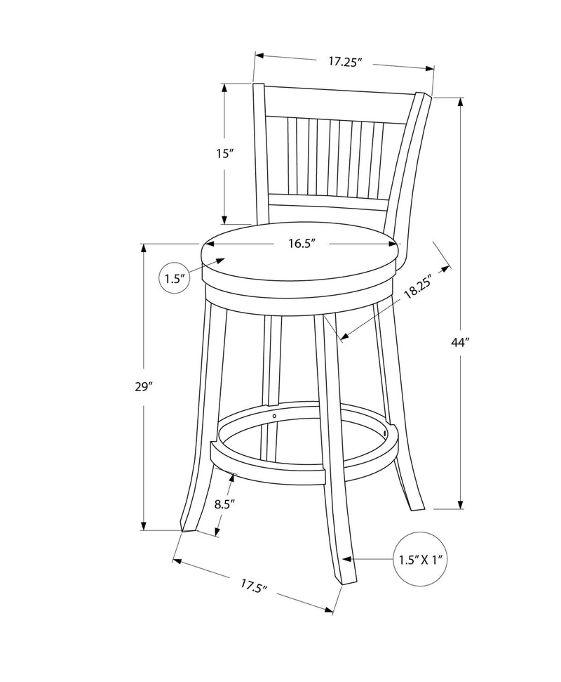 Swivel Stool Bar Height, Transitional Stylish Design (Set of 2)