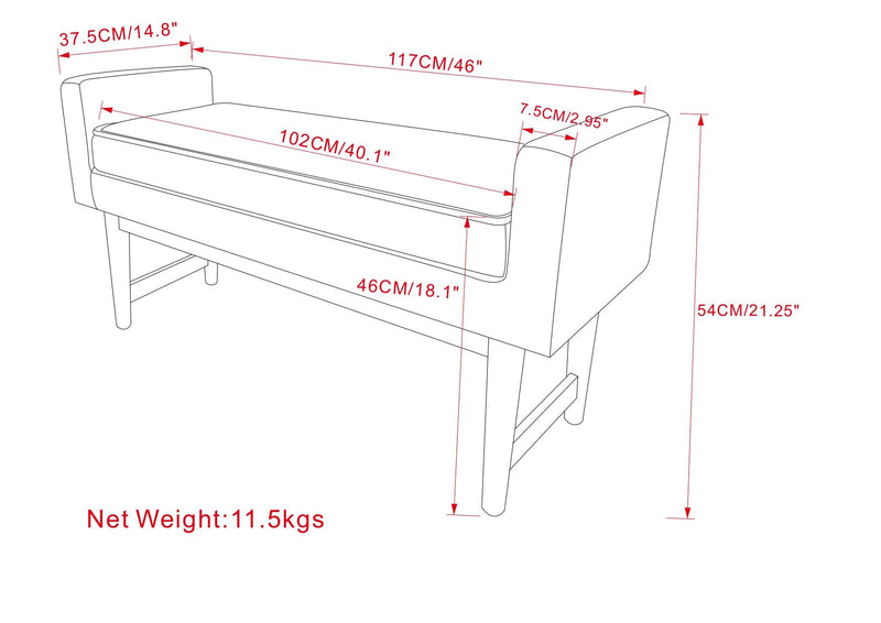 Scott - Upholstered Ottoman Bench