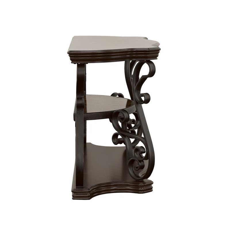 Laney - Scrollwork Entryway Sofa Console Table - Deep Merlot - Atlantic Fine Furniture Inc