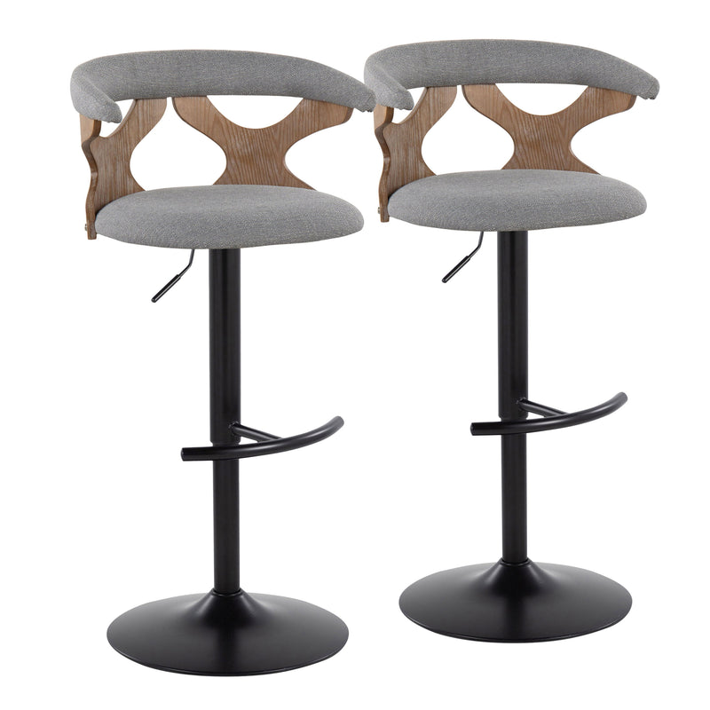 Gardenia - Contemporary Adjustable Barstool & Swivel With Rounded T Footrest (Set of 2)