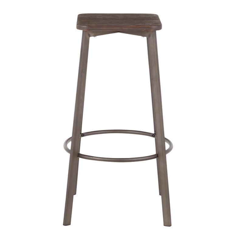 Clara - Industrial Square Barstool (Set of 2) - Espresso