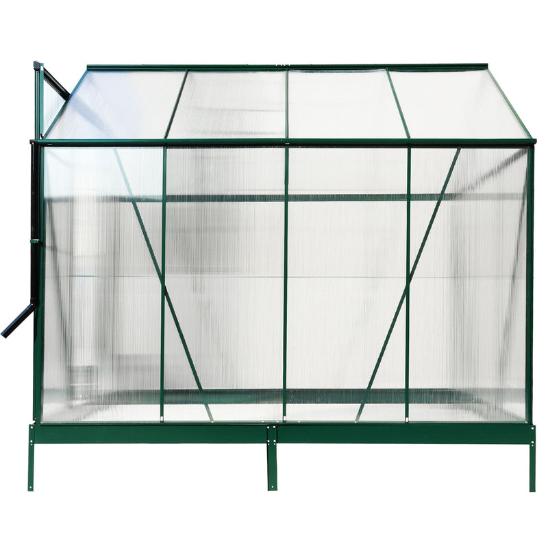 Polycarbonate Greenhouse, Heavy Duty Outdoor Aluminum Walk-In Green House Kit With Rain Gutter, Vent And Door For Backyard Garden