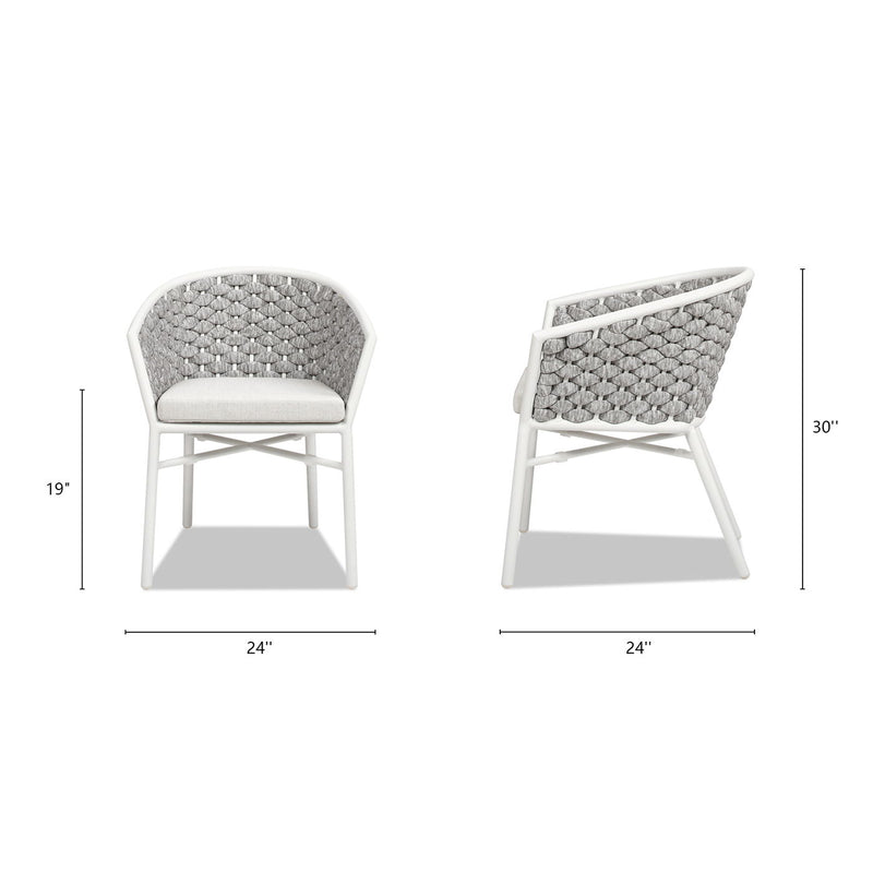 Rowan - Rope Barrel Back Patio Dining Chairs (Set of 2) - Optic White