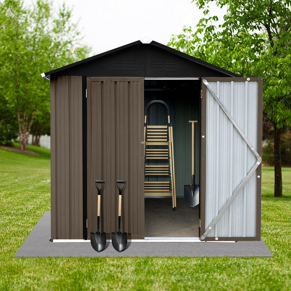 4FtX6Ft Out Storage Sheds Apex Roof - Brown / Black