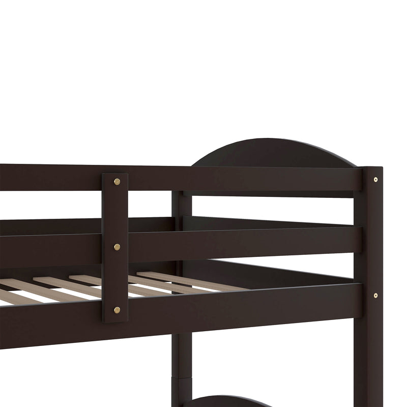 Twin L-Shaped Bunk bed with Trundle-Espresso{OLD SKU:LP000024AAP}