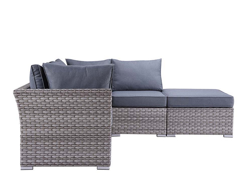 Laurance - Patio Set - Gray Fabric & Gray Finish - Atlantic Fine Furniture Inc