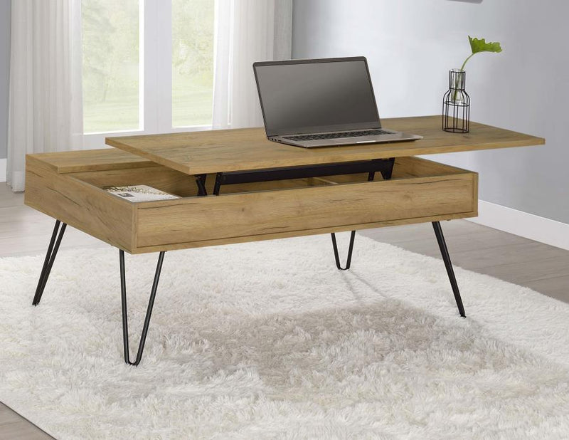 Fanning - Engineered Wood Lift Top Coffee Table - Golden Oak