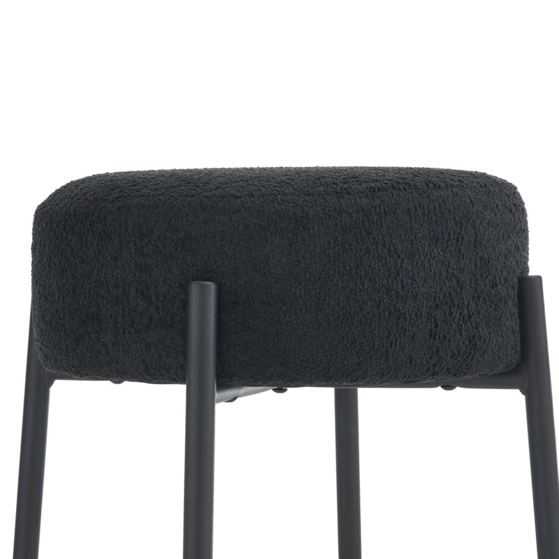 Round High Bar Stools (Set of 2), Contemporary Upholstered Dining Stools For Kitchens, Coffee Shops And Bar Stores