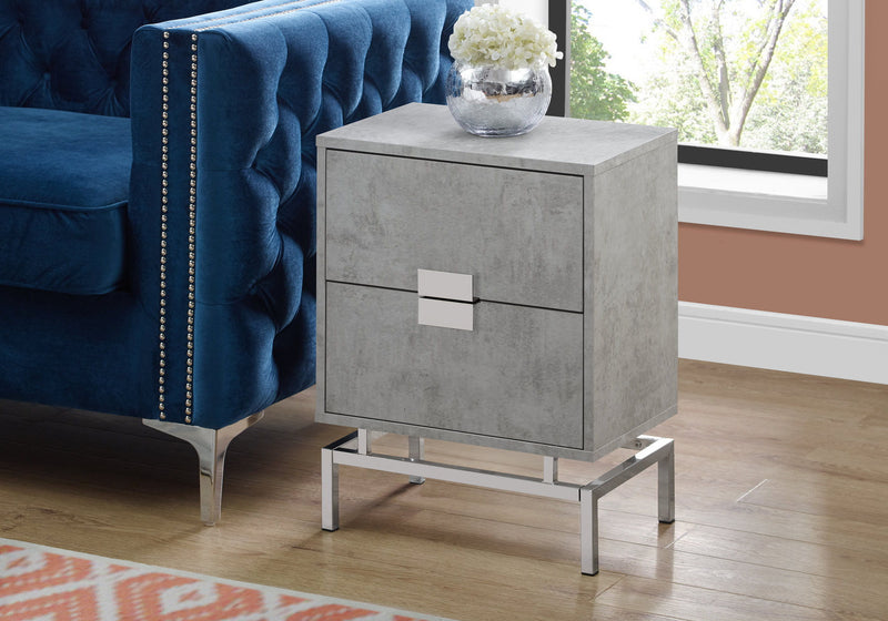 Accent Side Table, Storage Drawer, Modern Design