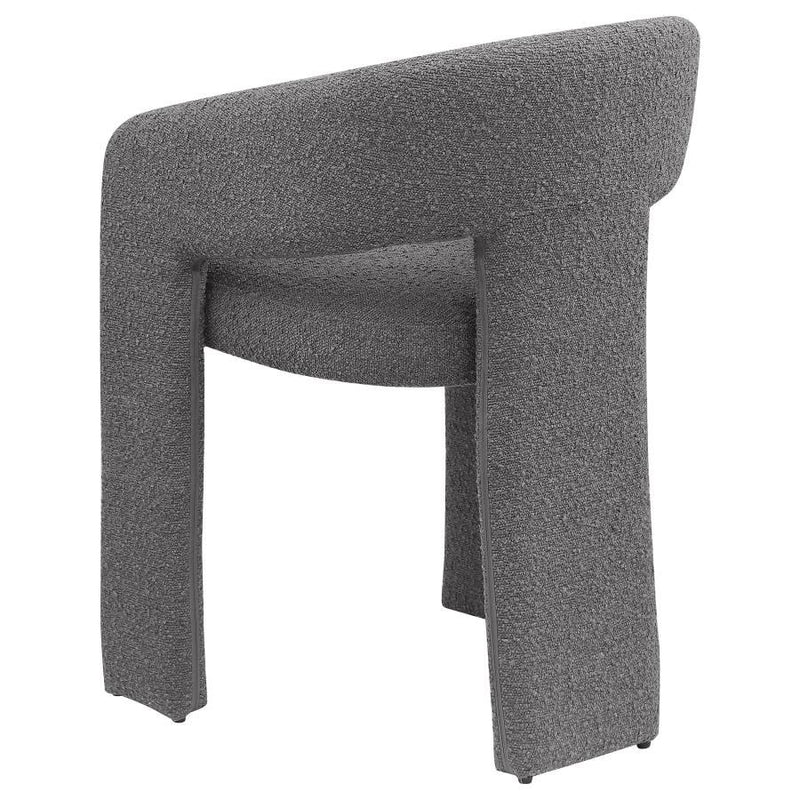 Eudora - Boucle Upholstered Dining Arm Chair - Gray