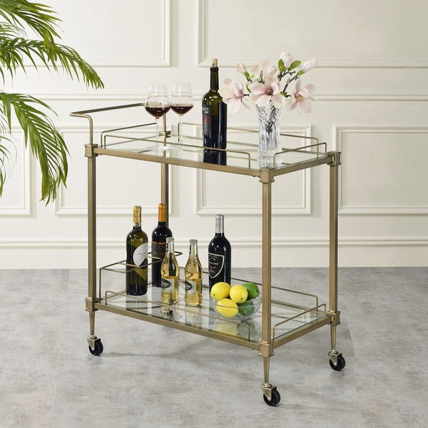 Aditya - Serving Cart - Antique Brass