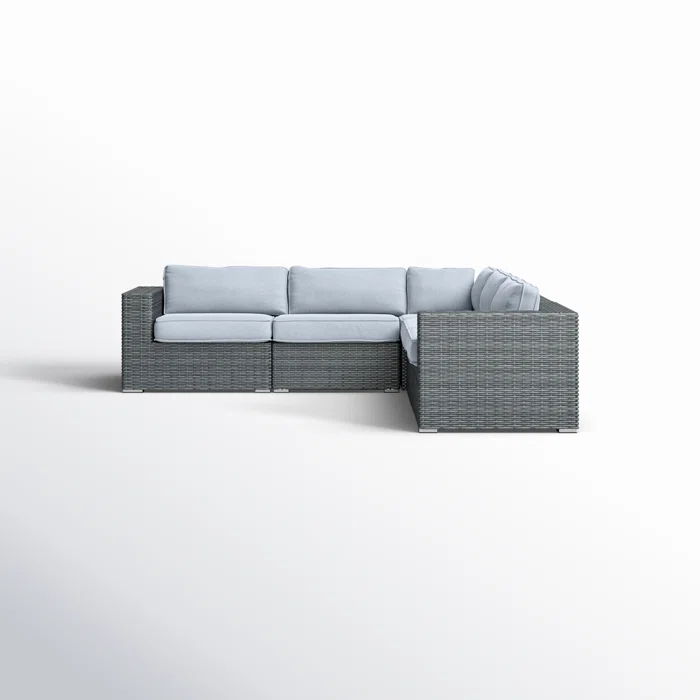 Patio Sectional With Cushions Stylish Outdoor Seating For Ultimate Comfort And Relaxation - Brown / Gray